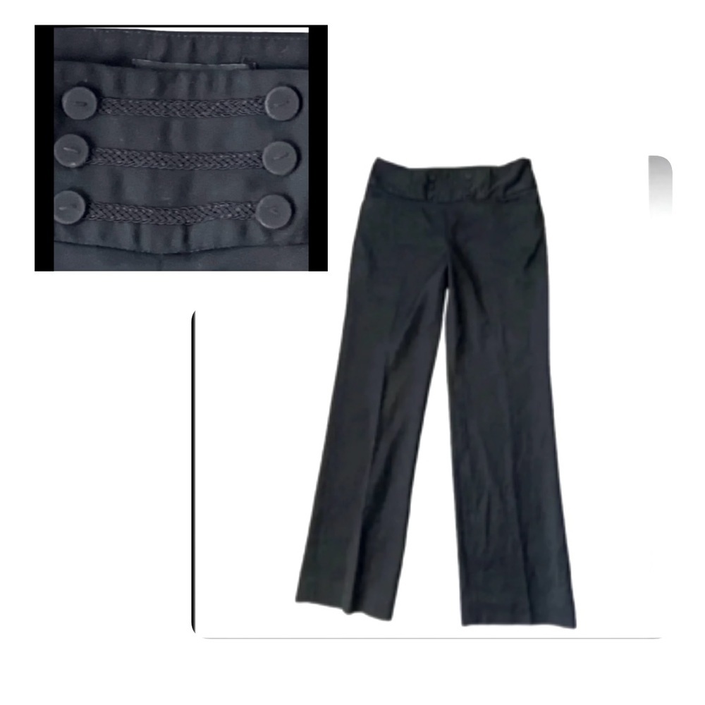 WHBM  Black Bootcut Pants‎ Black High Trousers with stretch